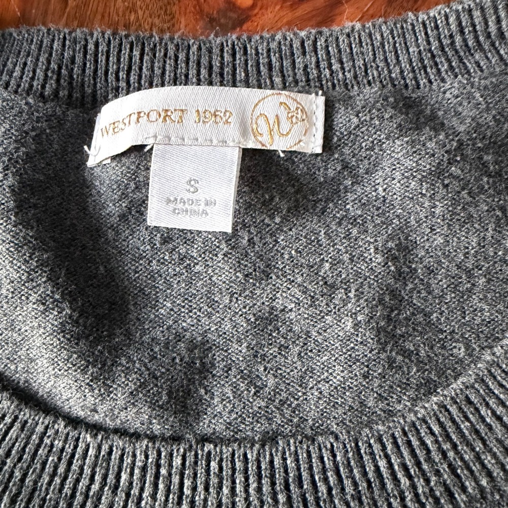 Westport 1962 Gray French Bulldog Sweater Sequin Snowflake Small - Picture 4 of 9